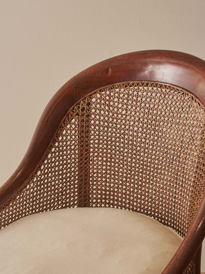 Regency mahogany bergère library chair
