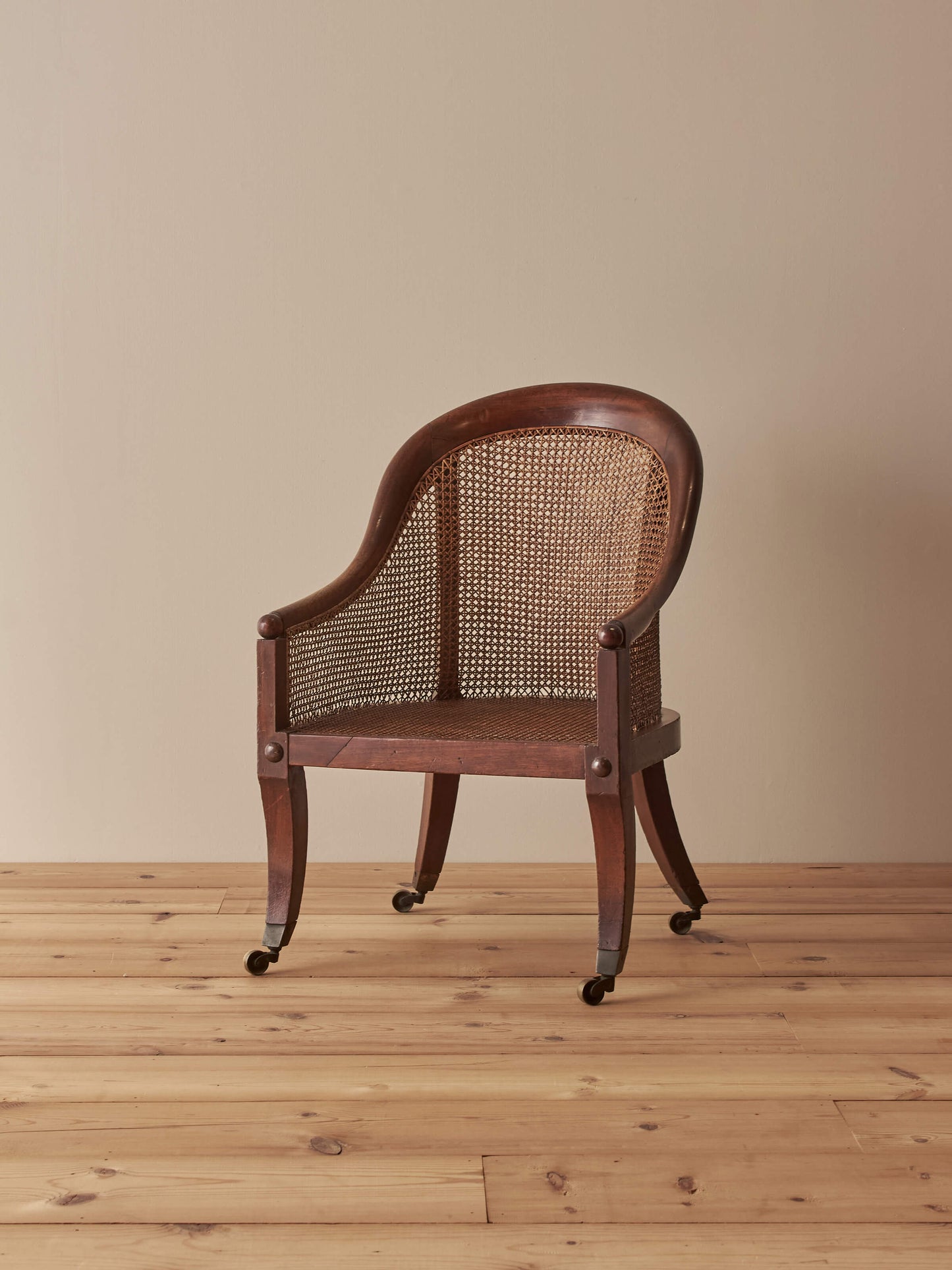 Regency mahogany bergère library chair