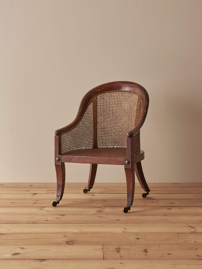 Regency mahogany bergère library chair