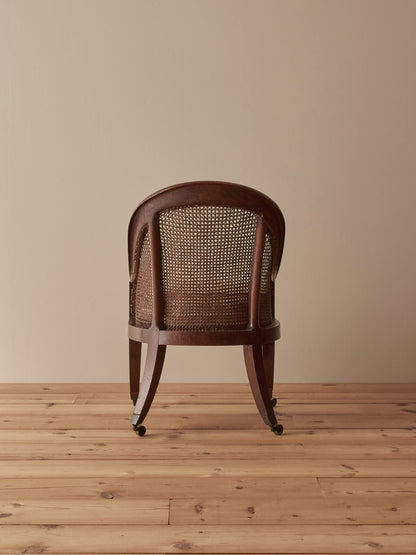 Regency mahogany bergère library chair