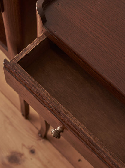 Pair of vintage oak French bedside tables
