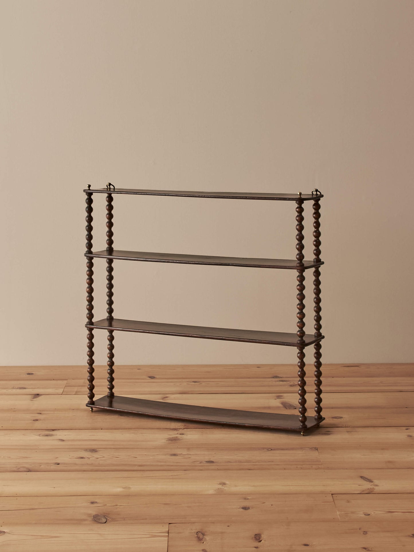 French vintage simulated-rosewood bobbin wall-shelf