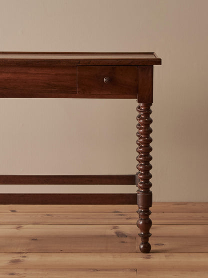 Antique French walnut and mahogany side table