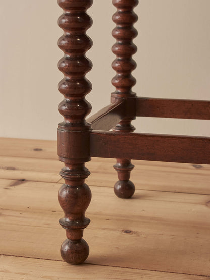 Antique French walnut and mahogany side table