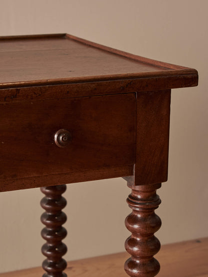 Antique French walnut and mahogany side table