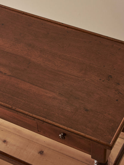Antique French walnut and mahogany side table