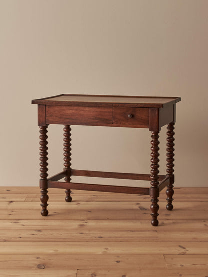 Antique French walnut and mahogany side table