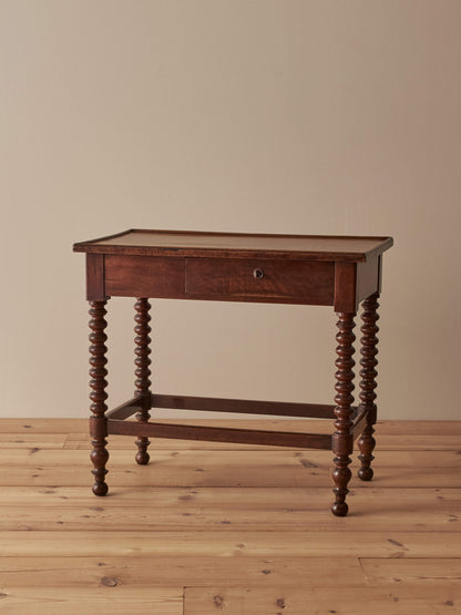 Antique French walnut and mahogany side table