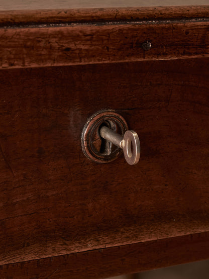 Antique French walnut and mahogany side table
