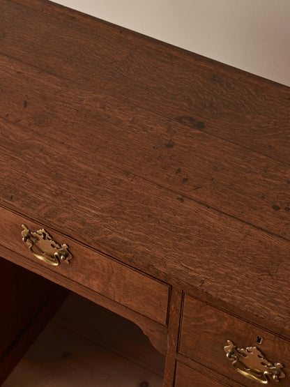 Georgian oak pedestal desk