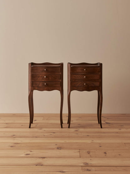 Pair of French vintage oak bedside tables