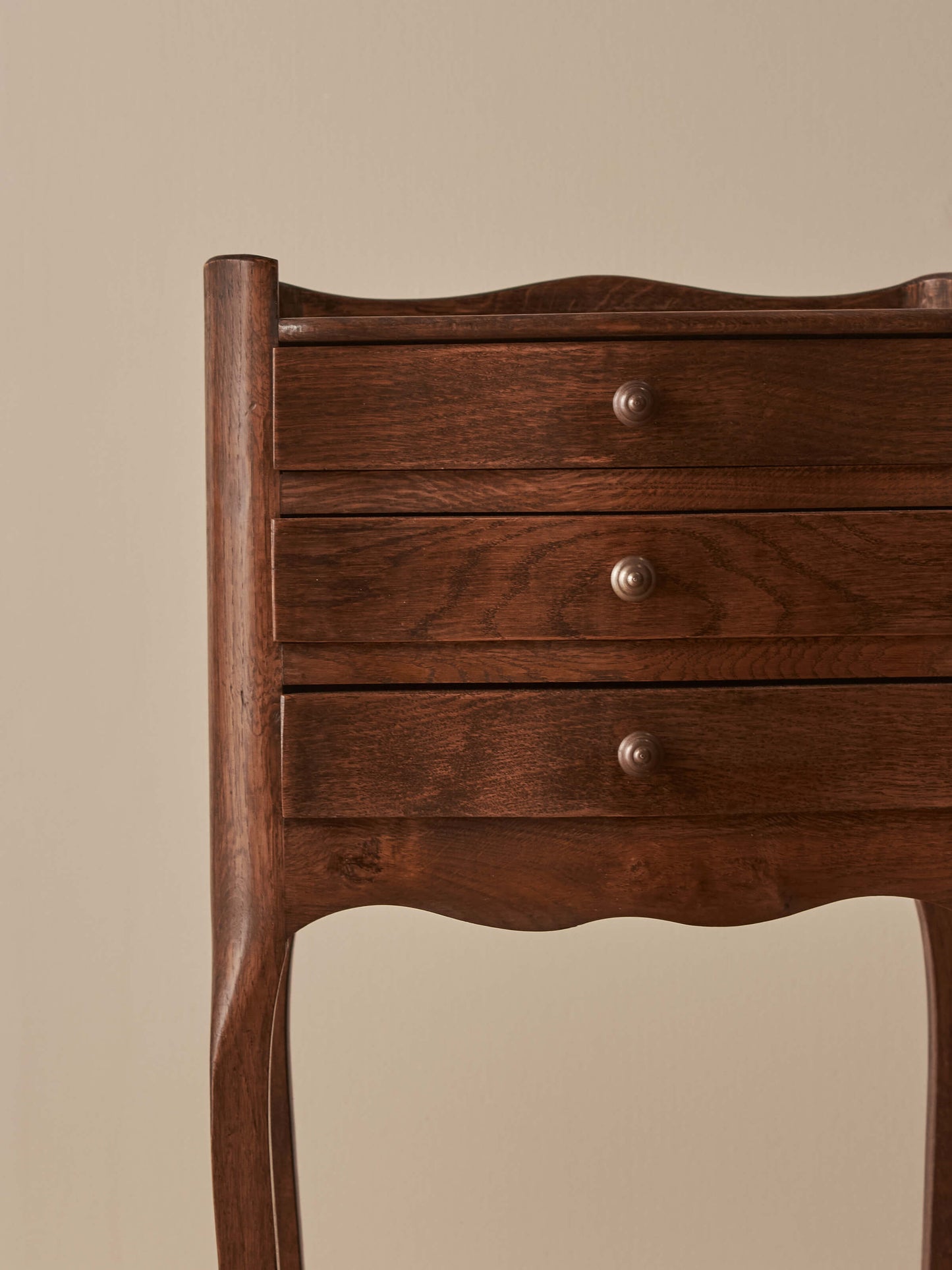 Pair of French vintage oak bedside tables