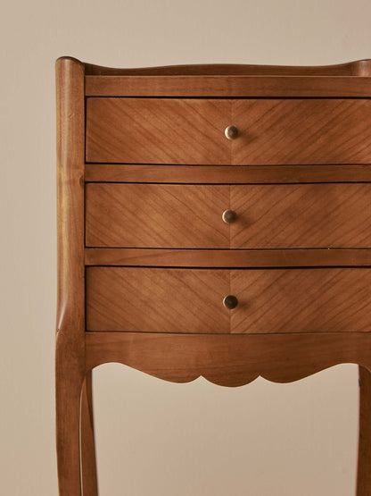 Pair of French vintage blonde marquetry bedside tables