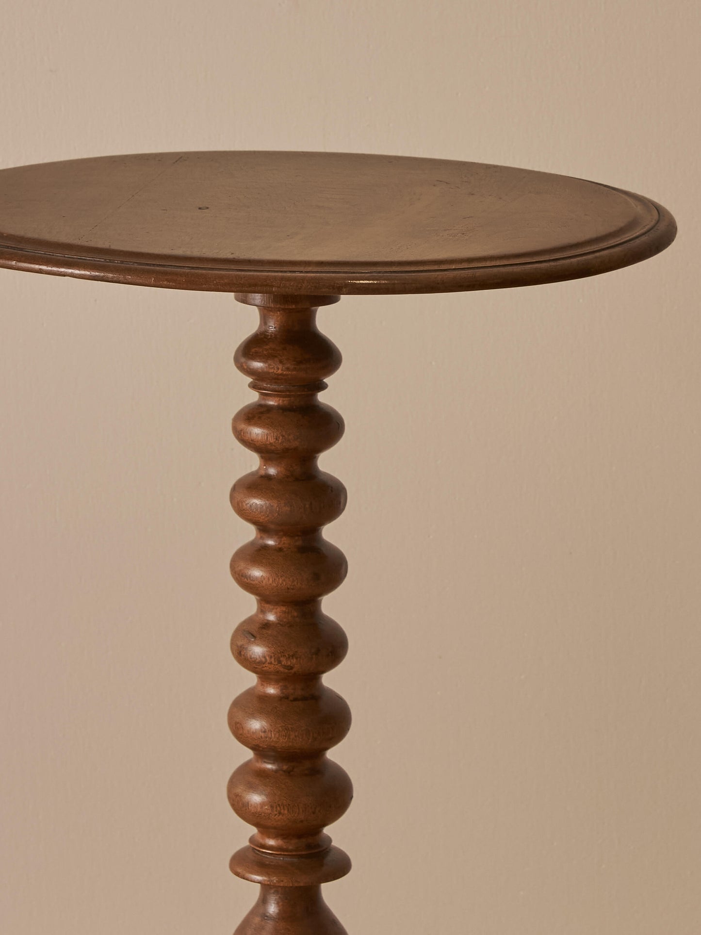 French antique walnut bobbin occasional table