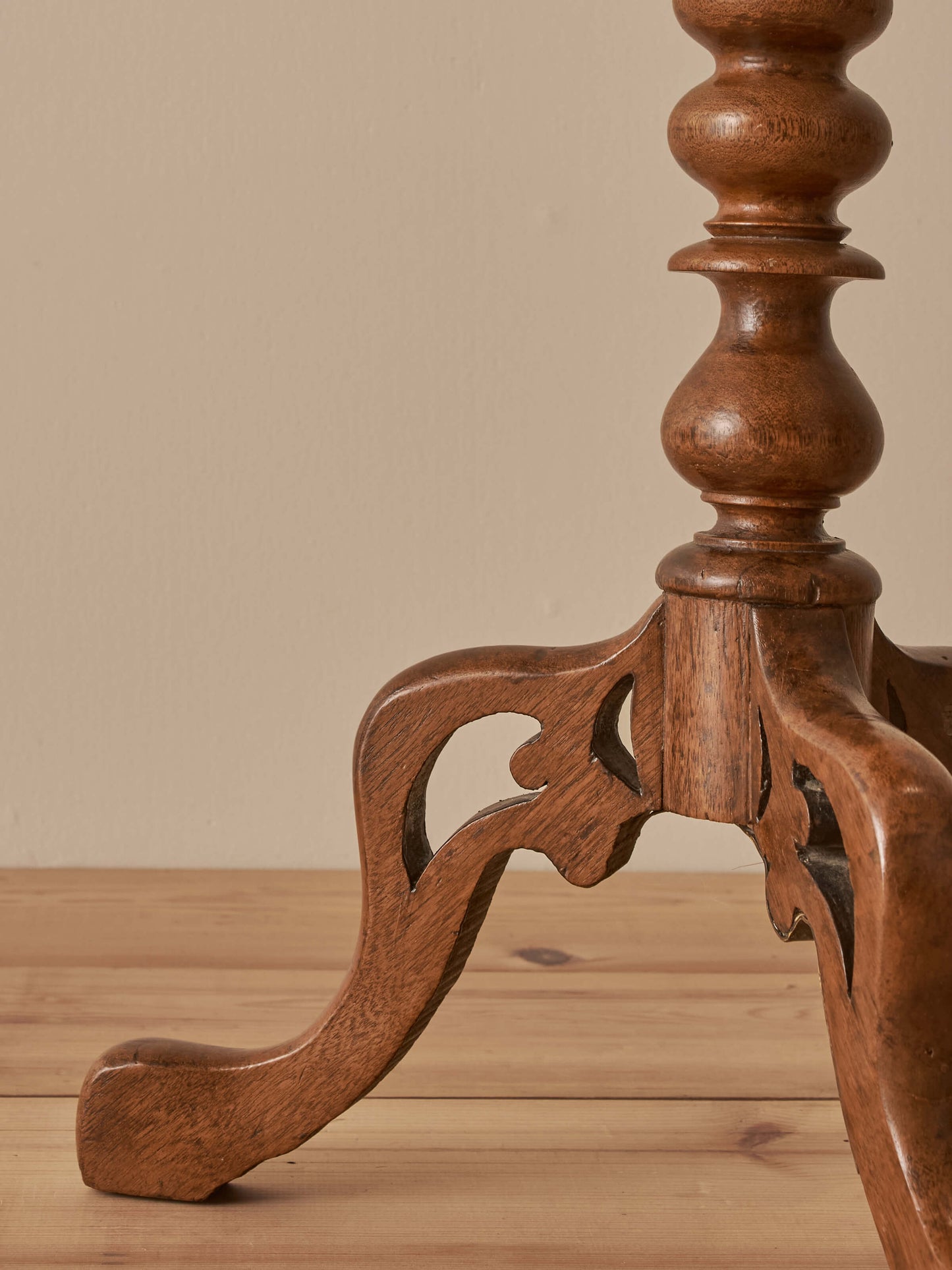 French antique walnut bobbin occasional table