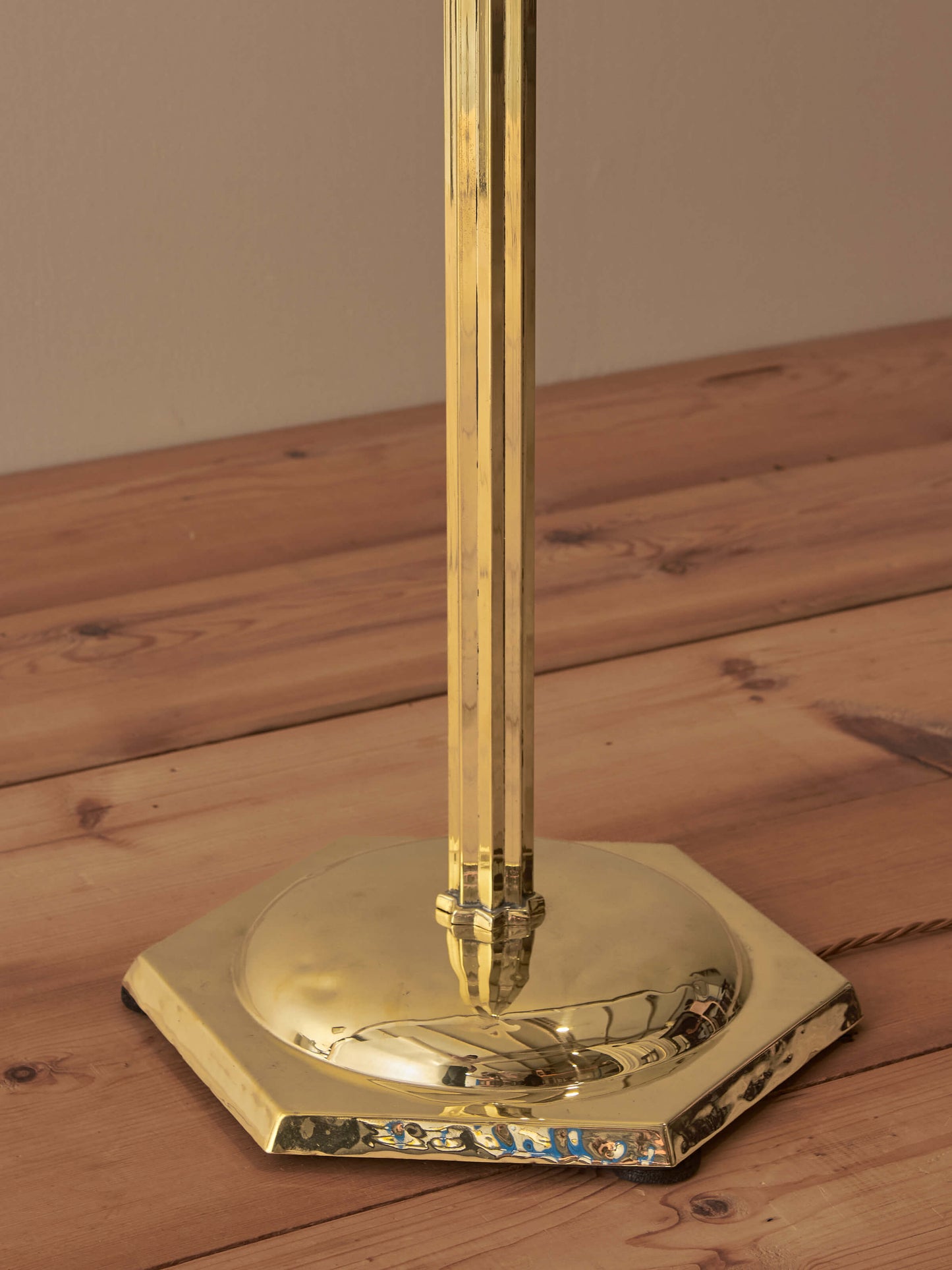 Danish mid-century brass floor lamp
