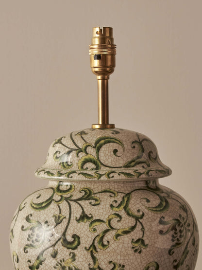 Pair of vintage ceramic floral table lamps