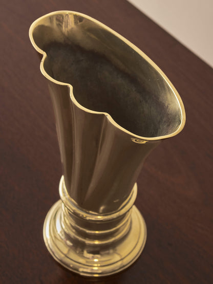 Art Deco brass fluted vase