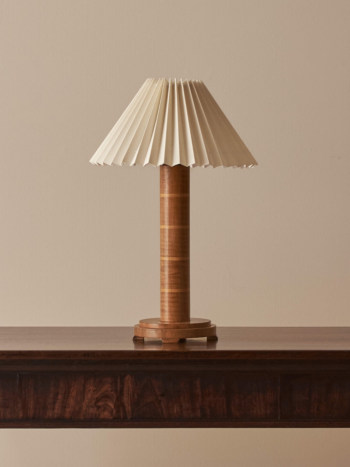 Mid-century striped column table lamp