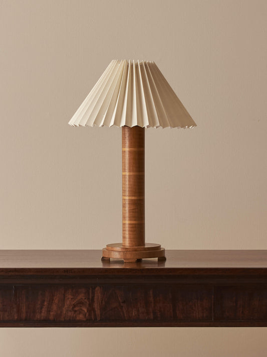 Mid-century striped column table lamp