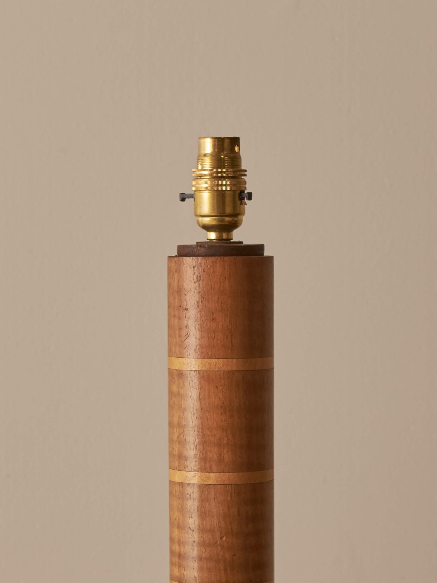 Mid-century striped column table lamp