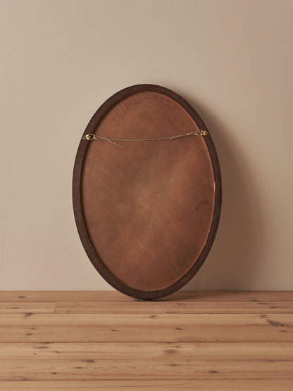 Edwardian oval mahogany mirror