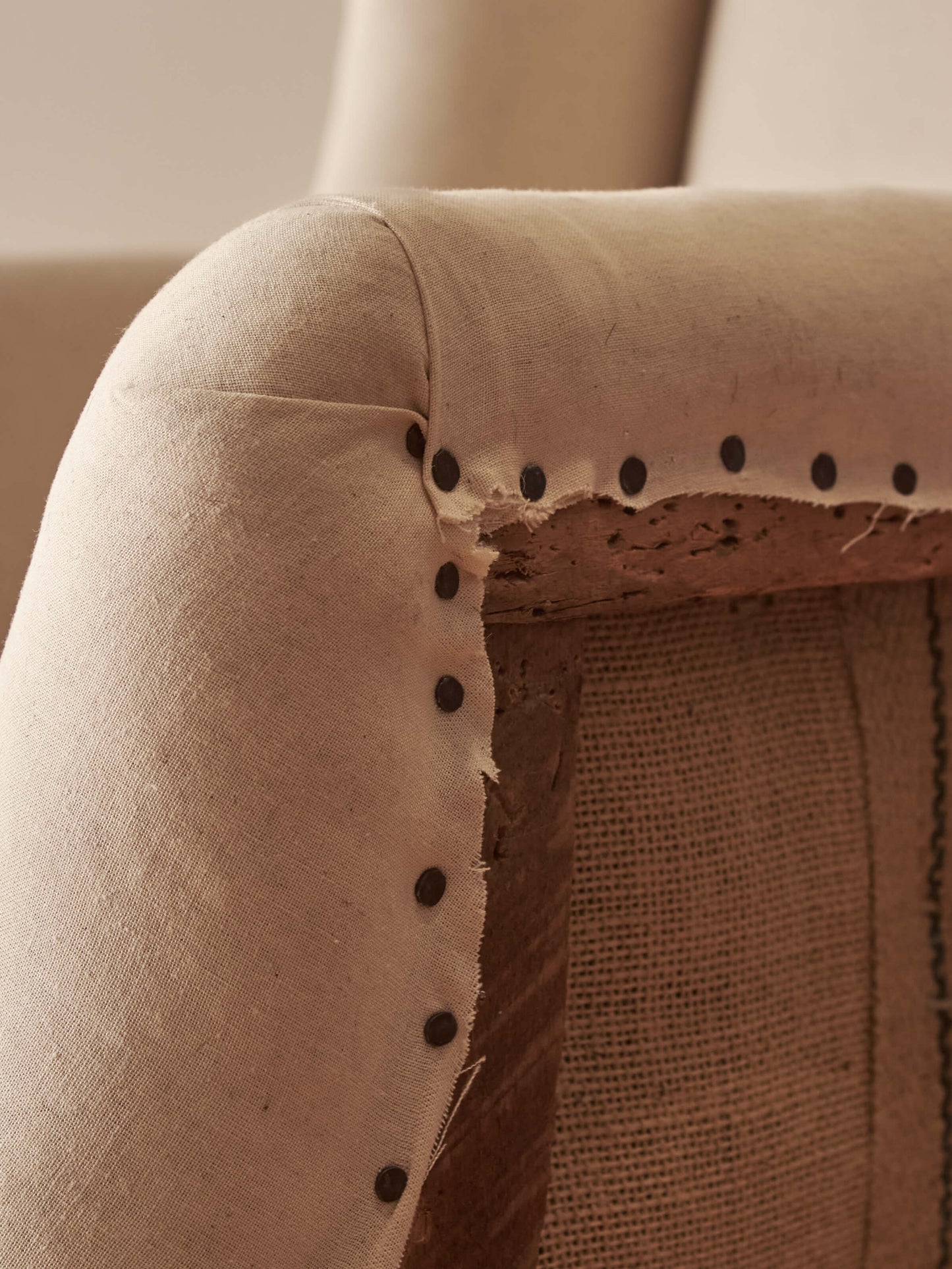 Edwardian upholstered wingback armchair