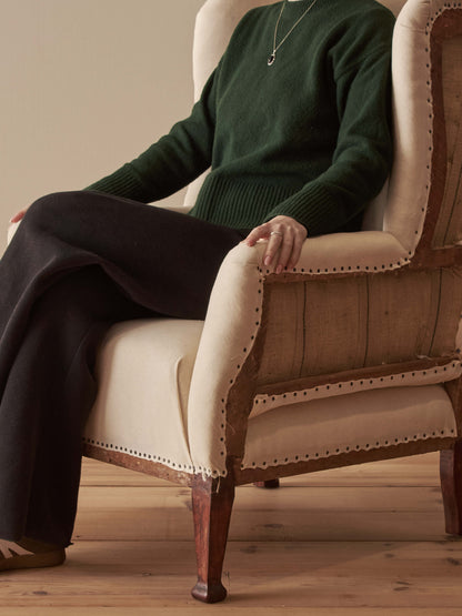 Edwardian upholstered wingback armchair