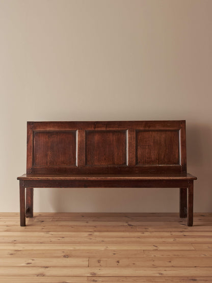 Georgian oak and elm bench