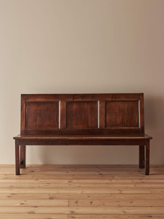 Georgian oak and elm bench