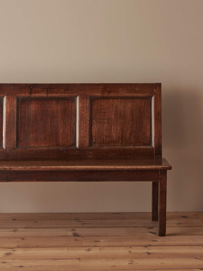 Georgian oak and elm bench
