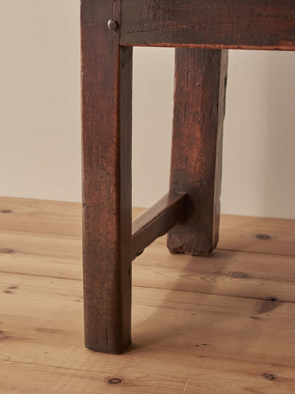Georgian oak and elm bench