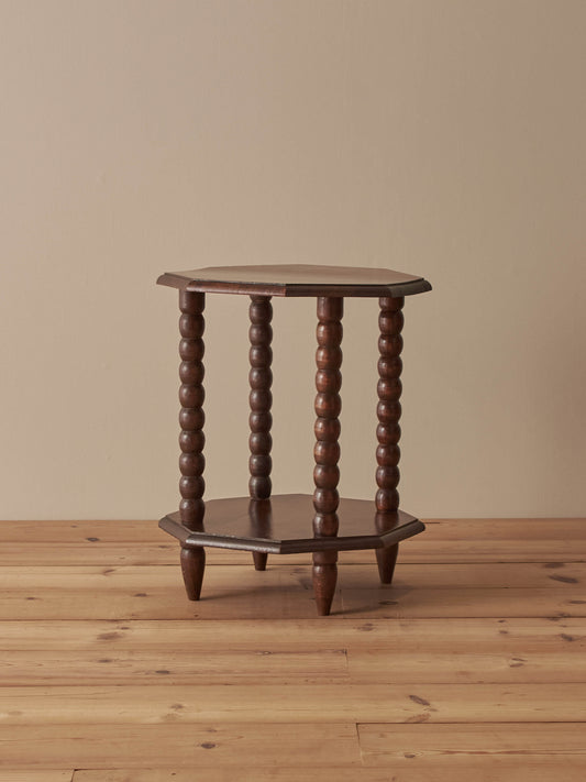 French vintage bobbin octagonal side table