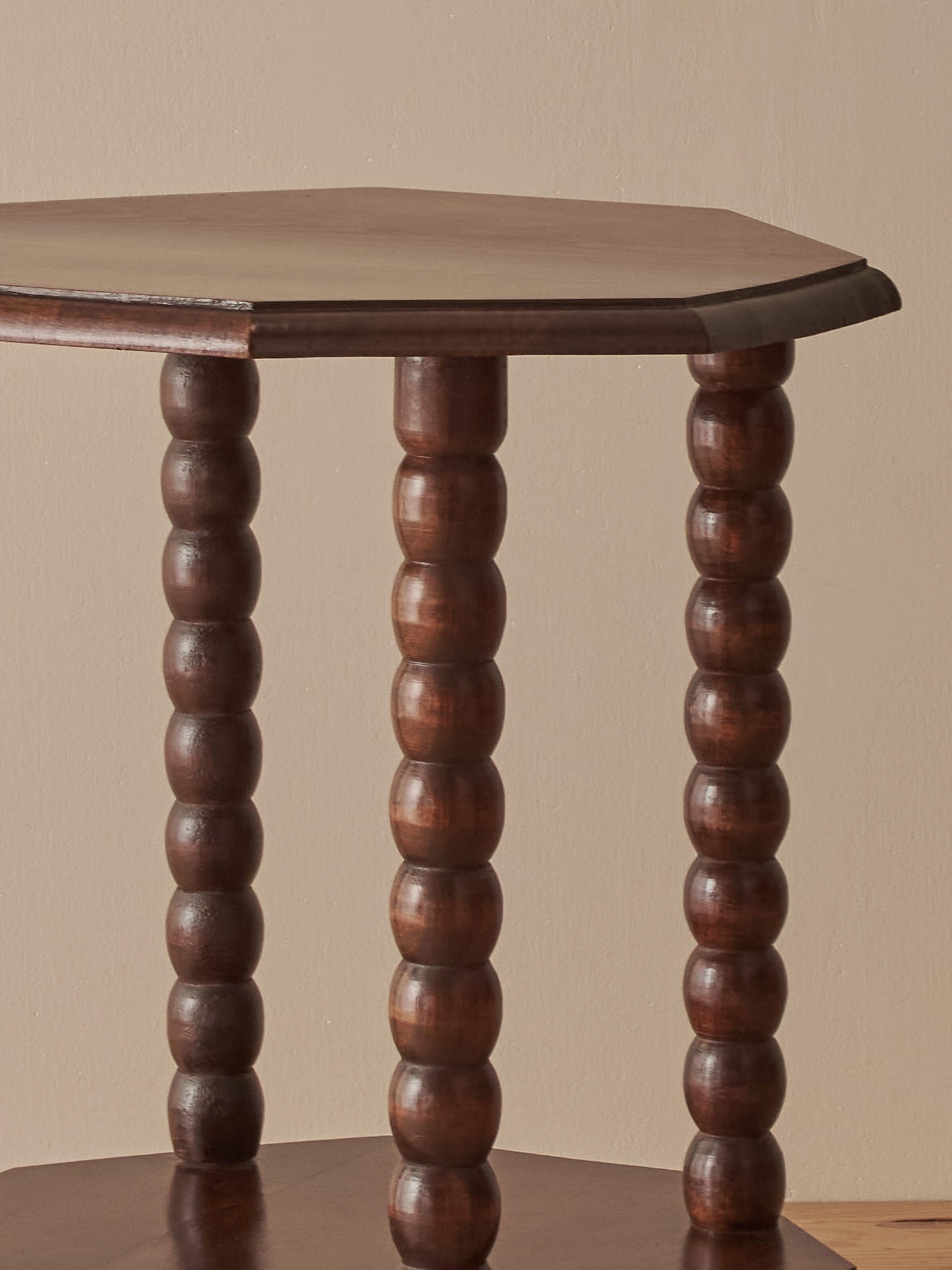 French vintage bobbin octagonal side table
