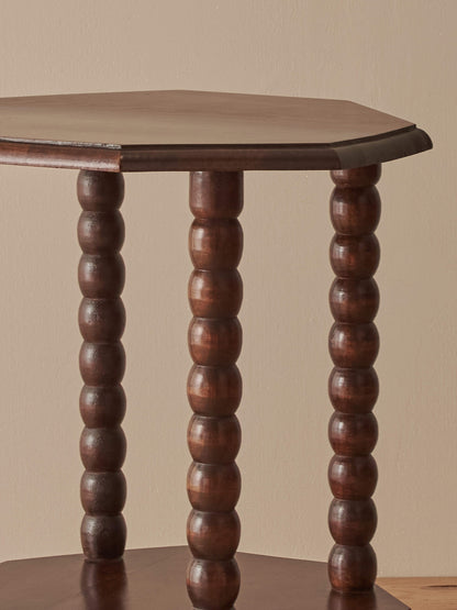 French vintage bobbin octagonal side table