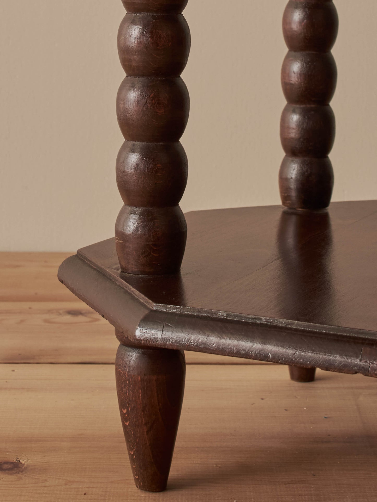 French vintage bobbin octagonal side table