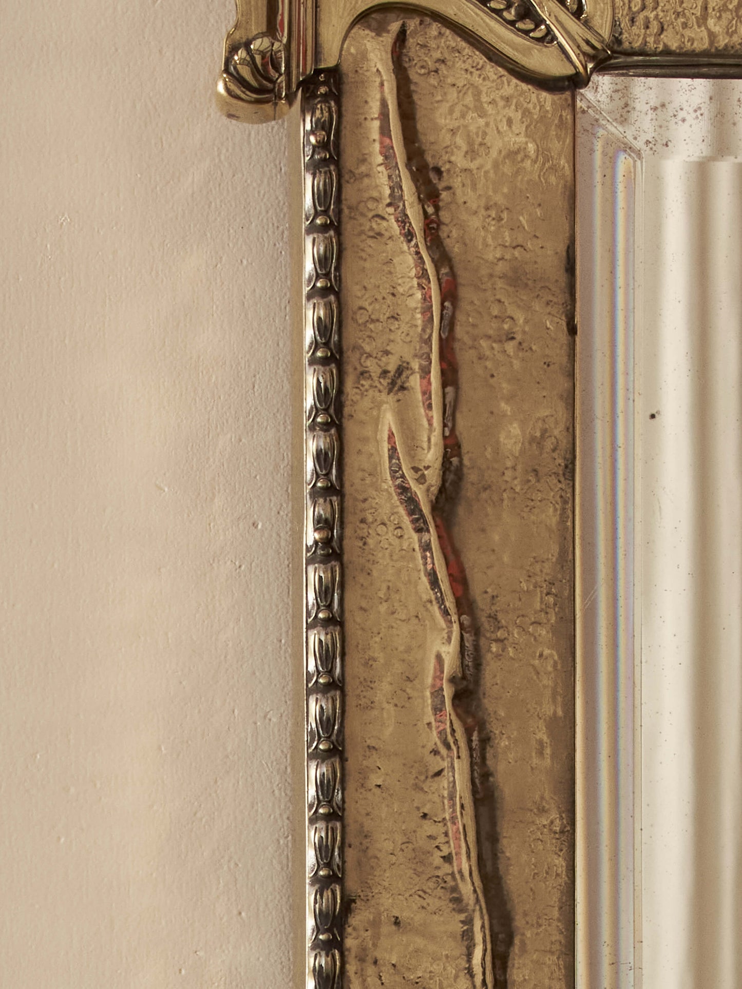 Arts and Crafts brass wall mirror