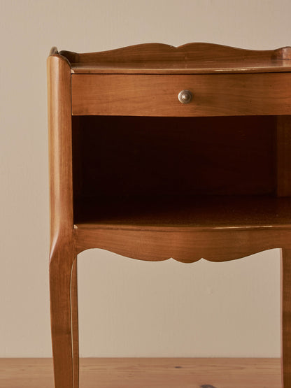 Pair of vintage French cherry bedside tables