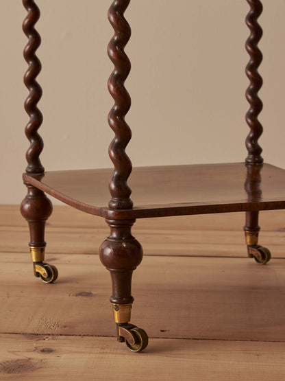 Regency rosewood whatnot on castors