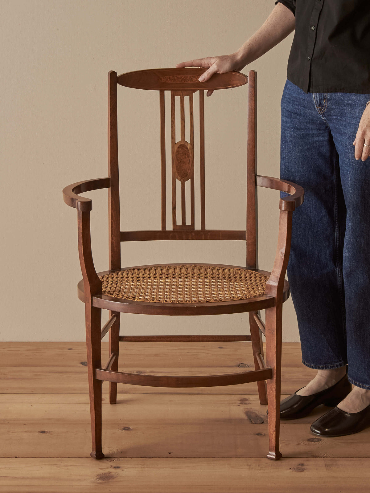 Edwardian cane tub chair