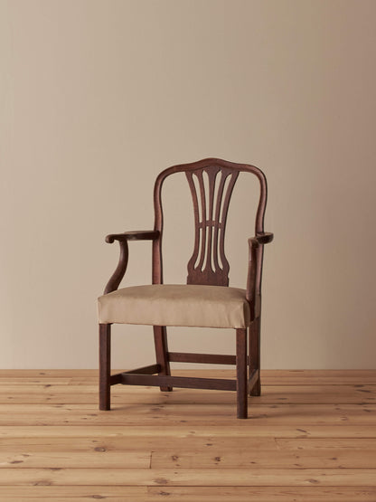 Georgian carver chair with upholstered seat