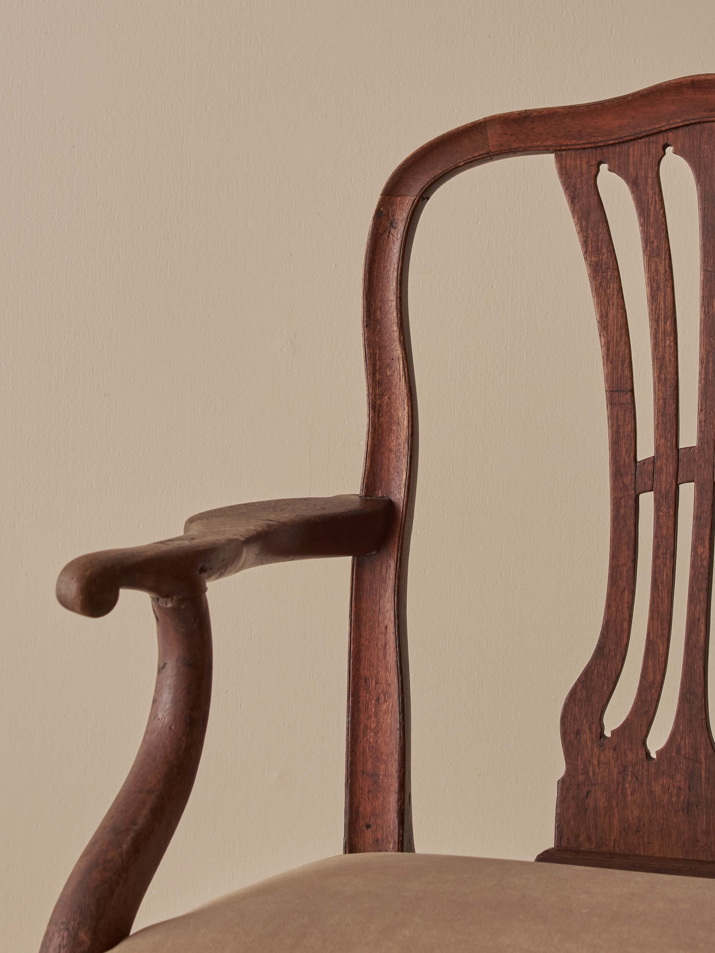 Georgian carver chair with upholstered seat