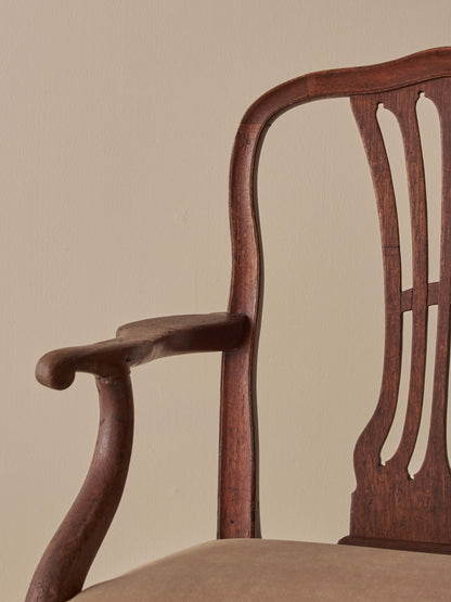 Georgian carver chair with upholstered seat