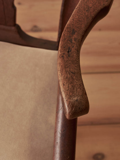 Georgian carver chair with upholstered seat