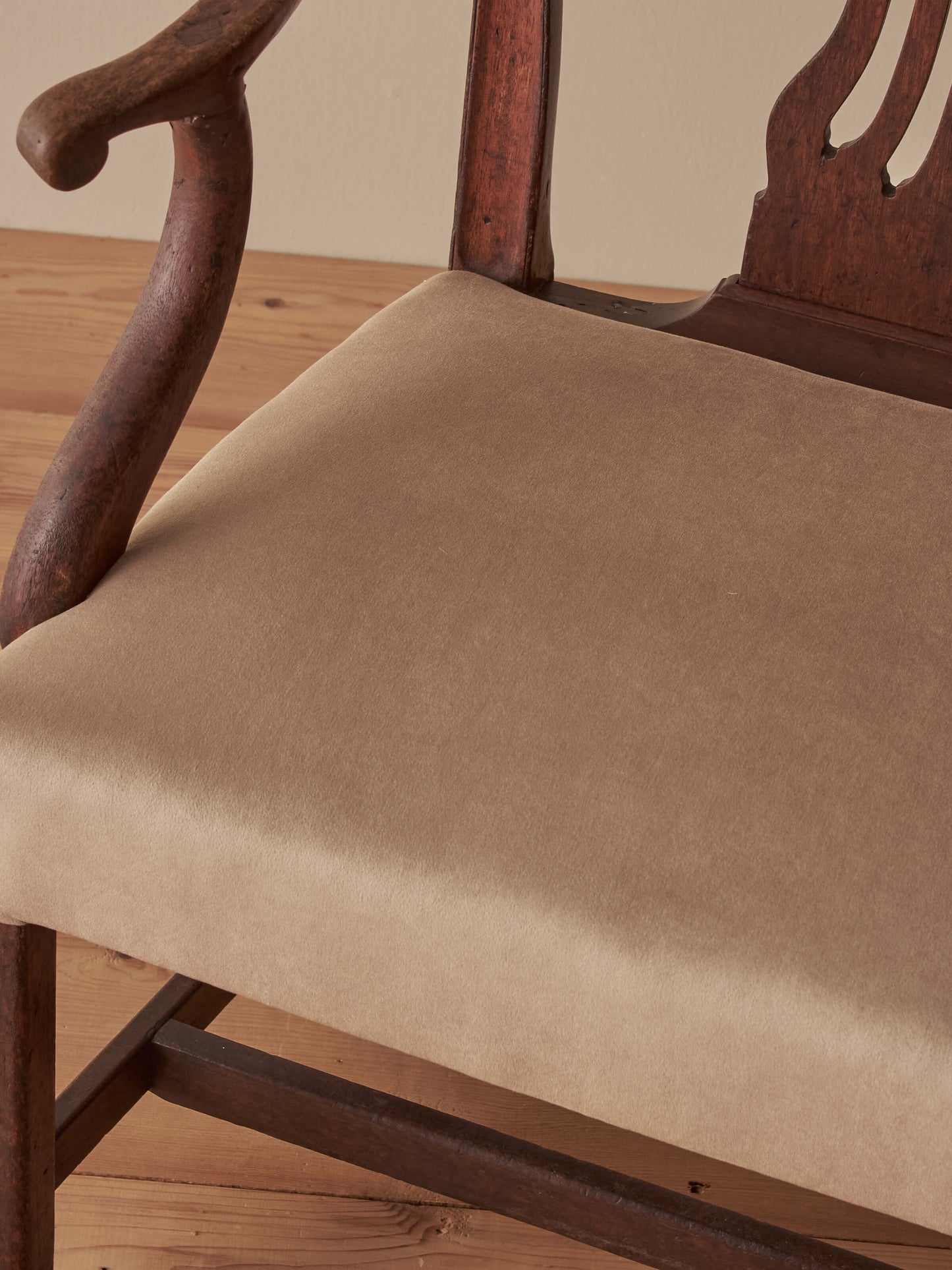 Georgian carver chair with upholstered seat