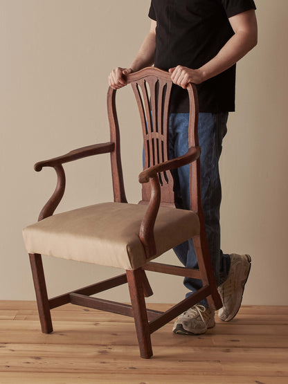 Georgian carver chair with upholstered seat