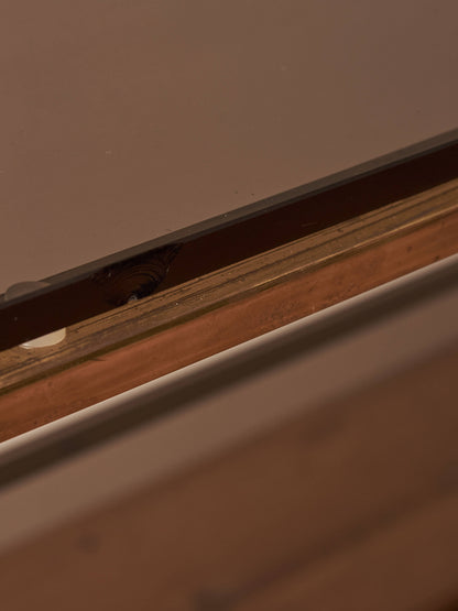 Mid-century brass and smoked glass shelving unit