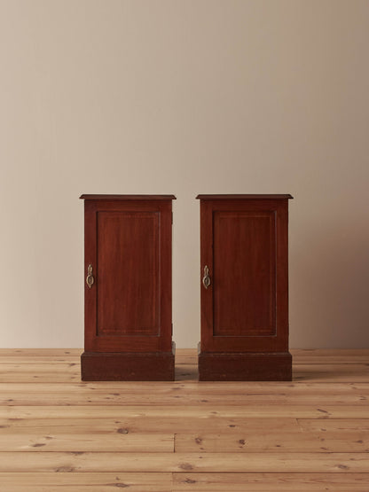 Pair of mahogany Edwardian bedside cabinets