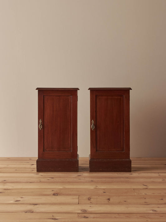 Pair of mahogany Edwardian bedside cabinets