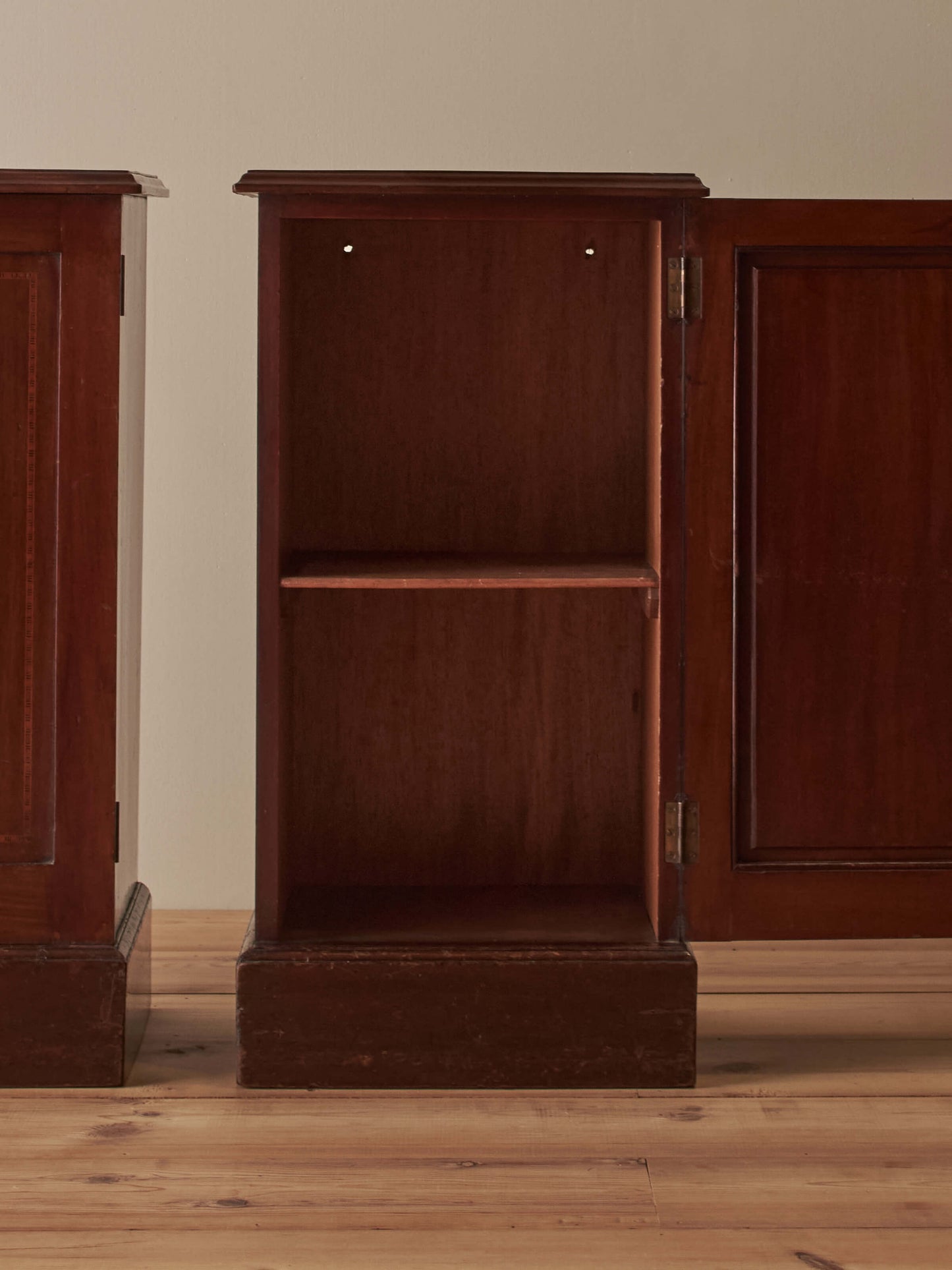 Pair of mahogany Edwardian bedside cabinets
